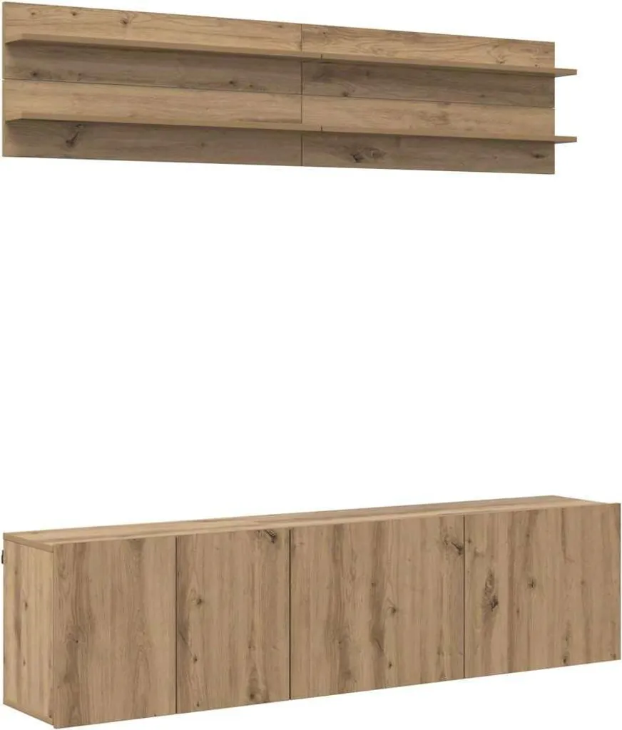 vidaXL Mobile TV Parete 6 Pezzi Rovere Artigianale - Design Sospeso
