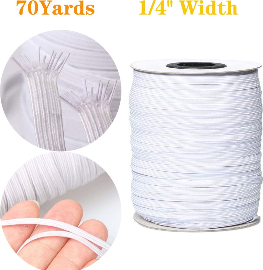 6mm Breite elastische Bands für Nähen geflochtene Cord String Rope Band 70 Yards
