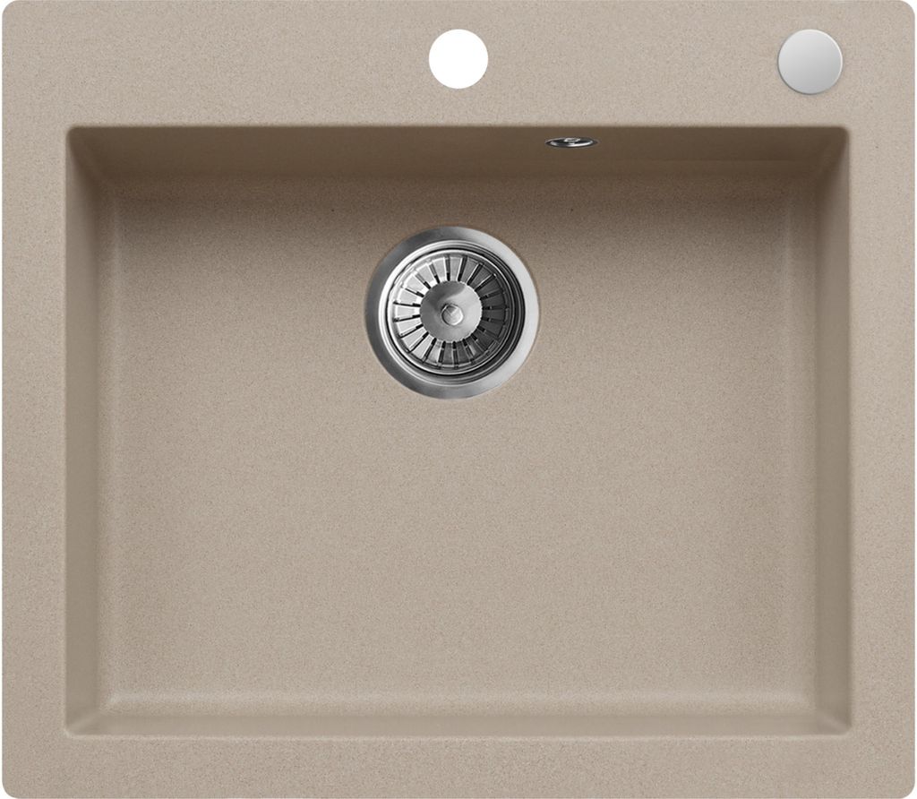 Granitspüle - Spülbecken - Küchenspüle - 57 x 50 cm - Beige Produktbild 
