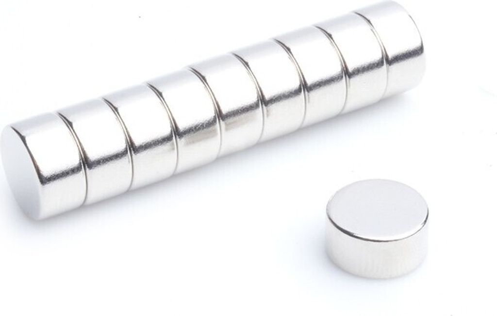 Neodym Magnete 10 x 6 mm 5 Stück  mm N38, Extrem stark, Produktbild 