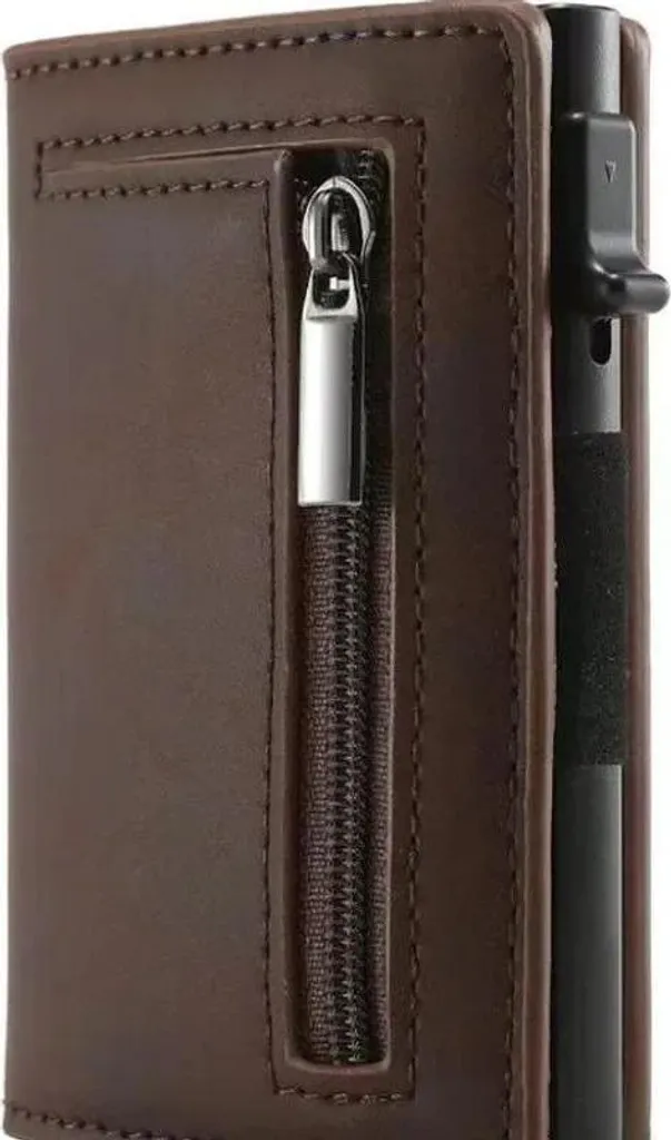 Portafoglio Portacarte Vintage Caffè | Vera Pelle Invecchiata Slim