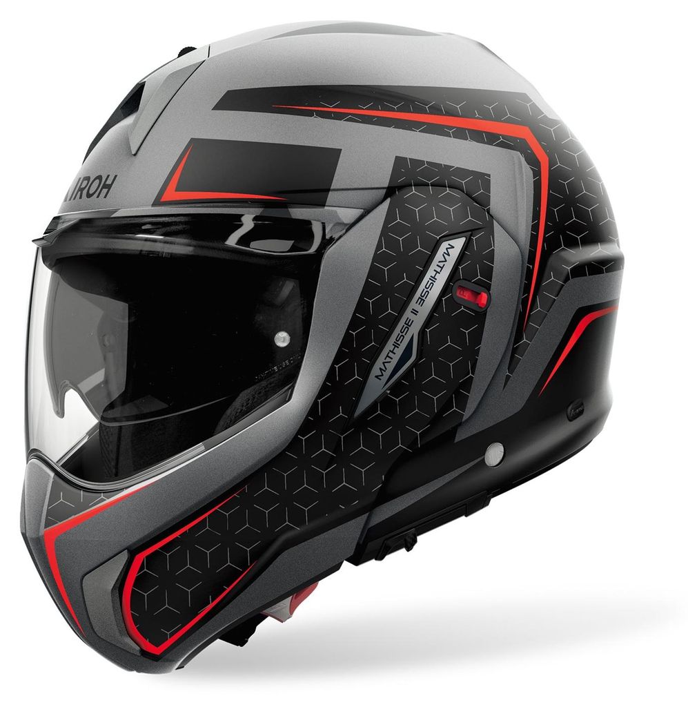 Casco modular Airoh Mathisse II Magnet, color /gris/rojo, Imagen del producto 