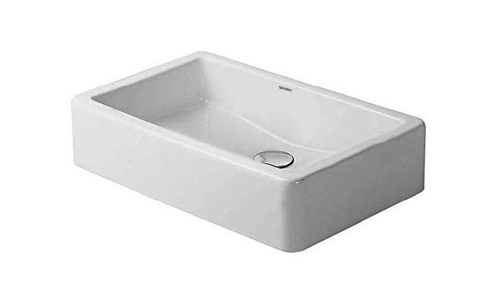 Duravit Aufsatzbecken VERO ohne Überlauf, Hahnlochbank, 600 x 380 mm, geschliffen, ohne Hahnloch weiß