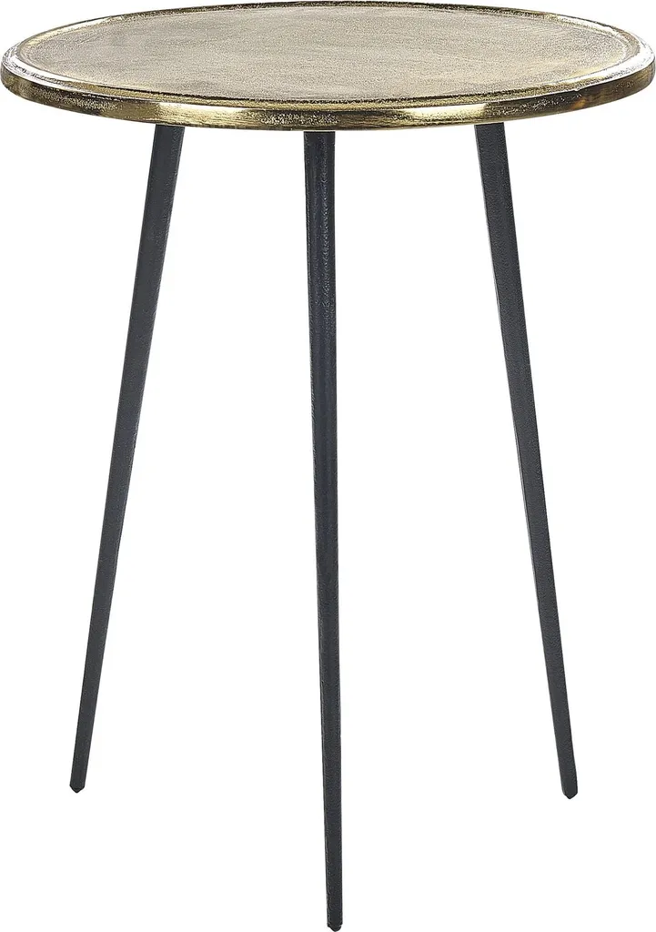 Table d'appoint Beliani en aluminium noir et doré - Style rétro chic