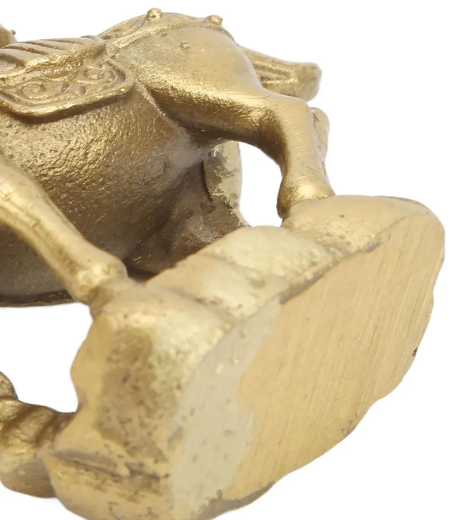 Sculpture de cheval debout en laiton vieilli - Objet déco pour buffet - 15