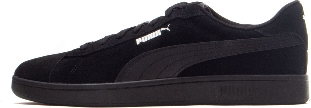 A black Puma sneaker shown from the side against a white background.