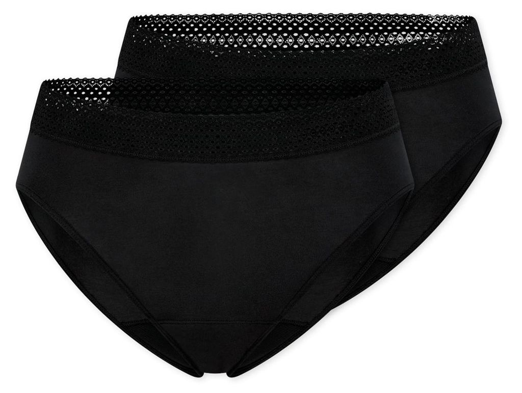 Schiesser Damen Periodenslip Schiesser Care 2-Pack schwarz - Größe 48