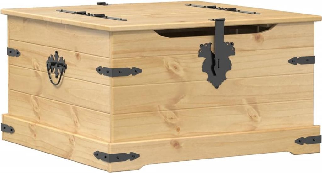 vidaXL Truhe Corona 78x78x45 cm Massivholz Kiefer