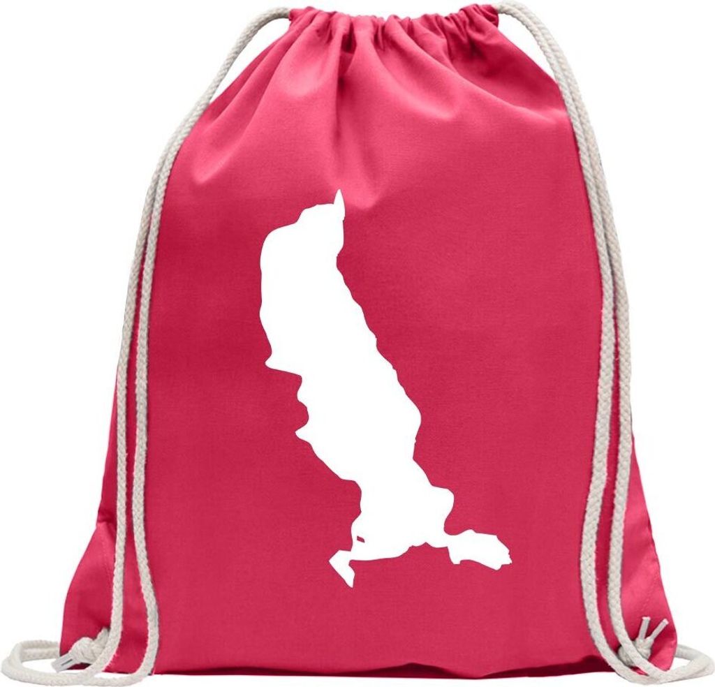Kiwistar - Turnbeutel - pink - Tegernsee- Deutschland - See - Fun Rucksack Sport Beutel Gymsack Baumwolle mit Ziehgurt