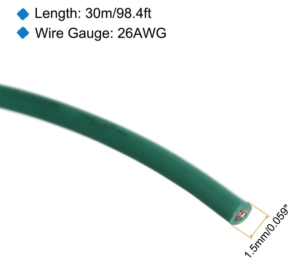 30m 26AWG Elektronik Kabel Gerollt, Elektrodraht UL1007 Spule 6mm2 Durchmesser Verzinnte Dr?hte PVC Elektrokabel fš¹r DIY, Kabel Verl?ngerung, Ve...