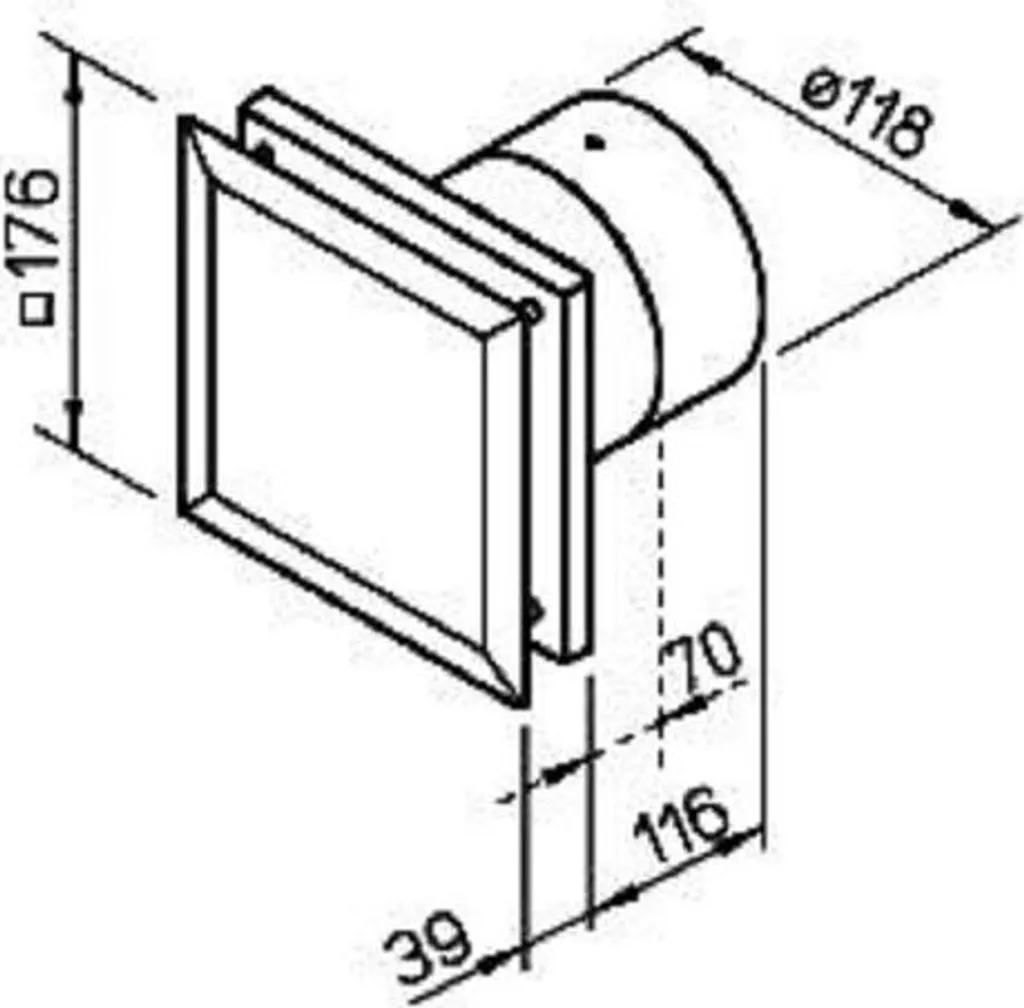 Ventilateur M1/120 pour WC et buanderie - Aération petits espaces murale - 3
