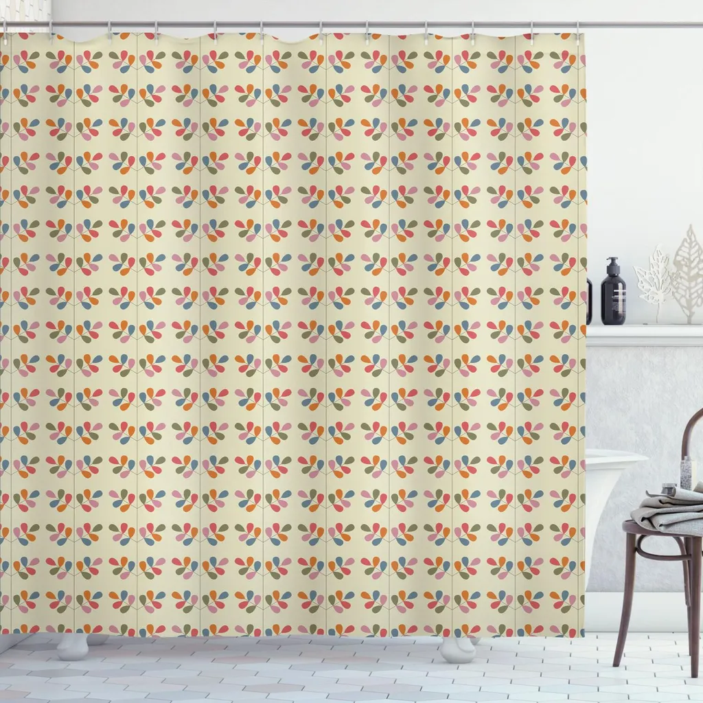 Tenda Doccia Vintage ABAKUHAUS 175x180 - Motivo Botanico Floreale