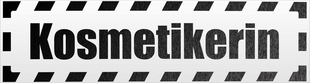 Kiwistar Kosmetikerin gestreift Magnetschild Schild magnetisch - 30cm Schwarz - reflektierend - Magnetfolie für Auto PKW Kfz