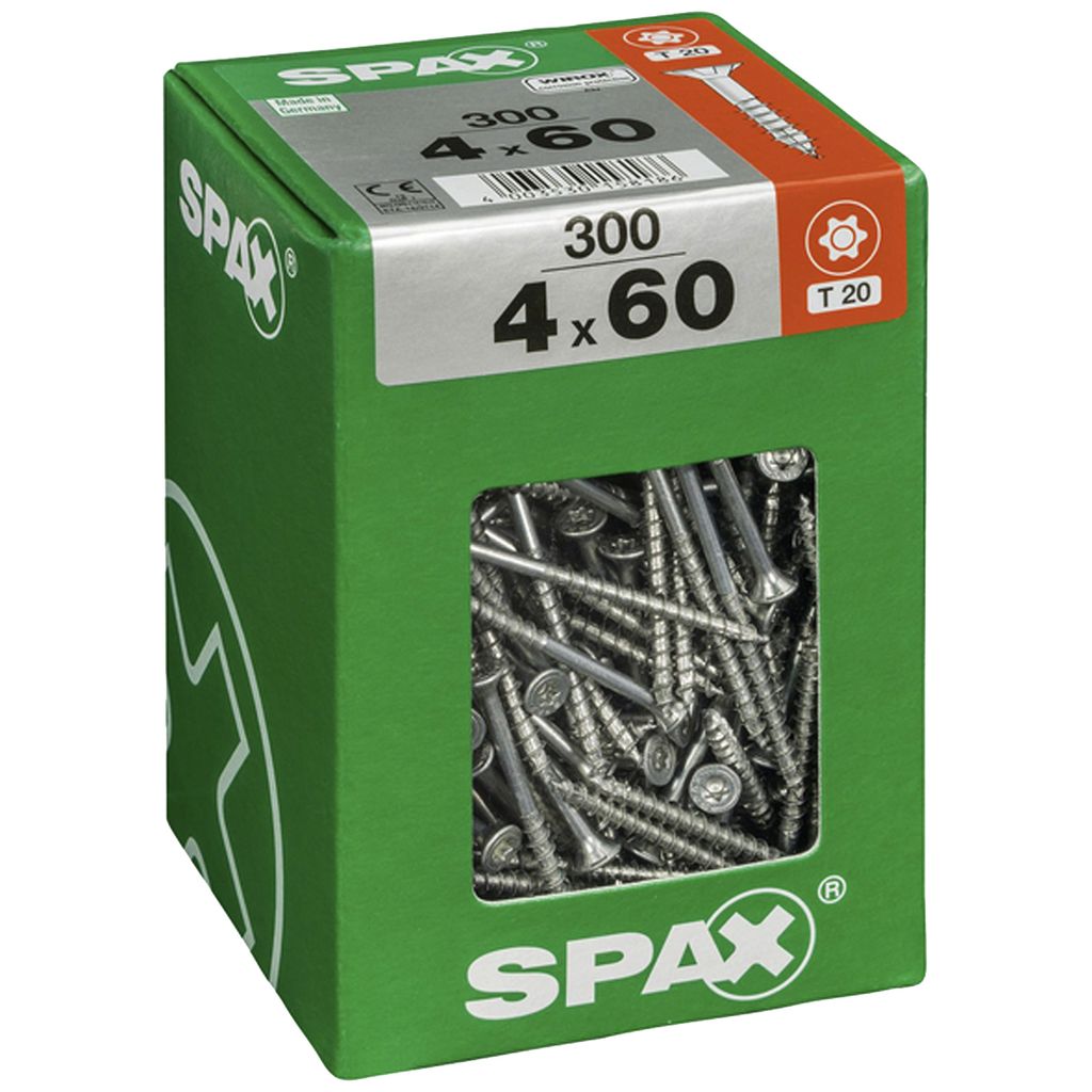 Set 300 viti SPAX Torx in acciaio a testa svasata, Diam.4 Immagine del prodotto 