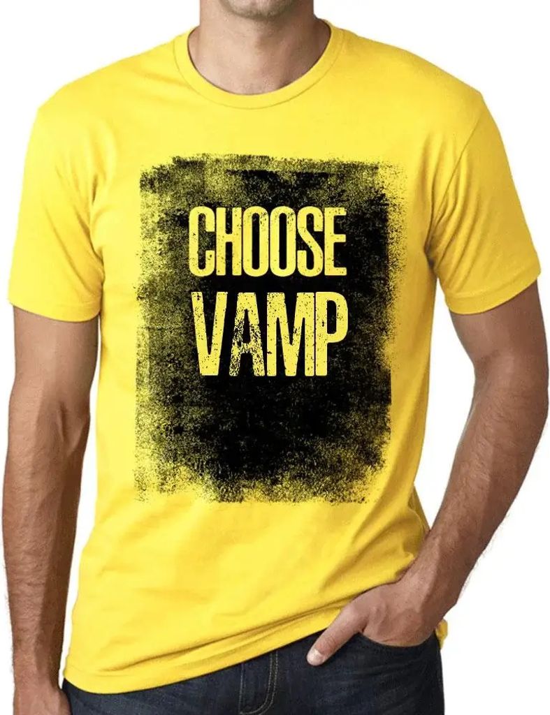 Herren Grafik T-Shirt Vamp wählen – Choose Vamp – Öko-Verantwortlich Vintage Jahrgang Kurzarm Lustige Druck Geburtstag Geschenk Mann