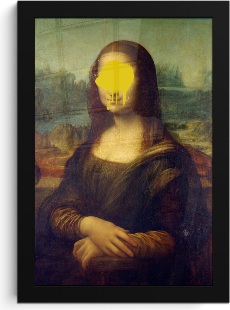 MuchoWow MuchoWow Gerahmtes Poster Mona Lisa - Leonardo da Vinci - Gelb 20x30 cm - Poster mit zchwarzem Bilderrahmen - Drucken - Bilder Poster ...