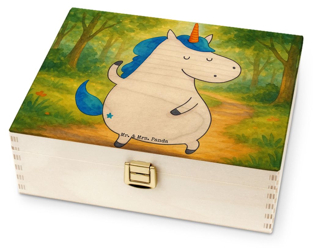 Mr. & Mrs. Panda Tee Box Einhorn Mann Design - Weiß - Geschenk, Familie, Teedose, für Paare, holz, Einhörner, Unicorn, teebox, Freundin, Teebeut...