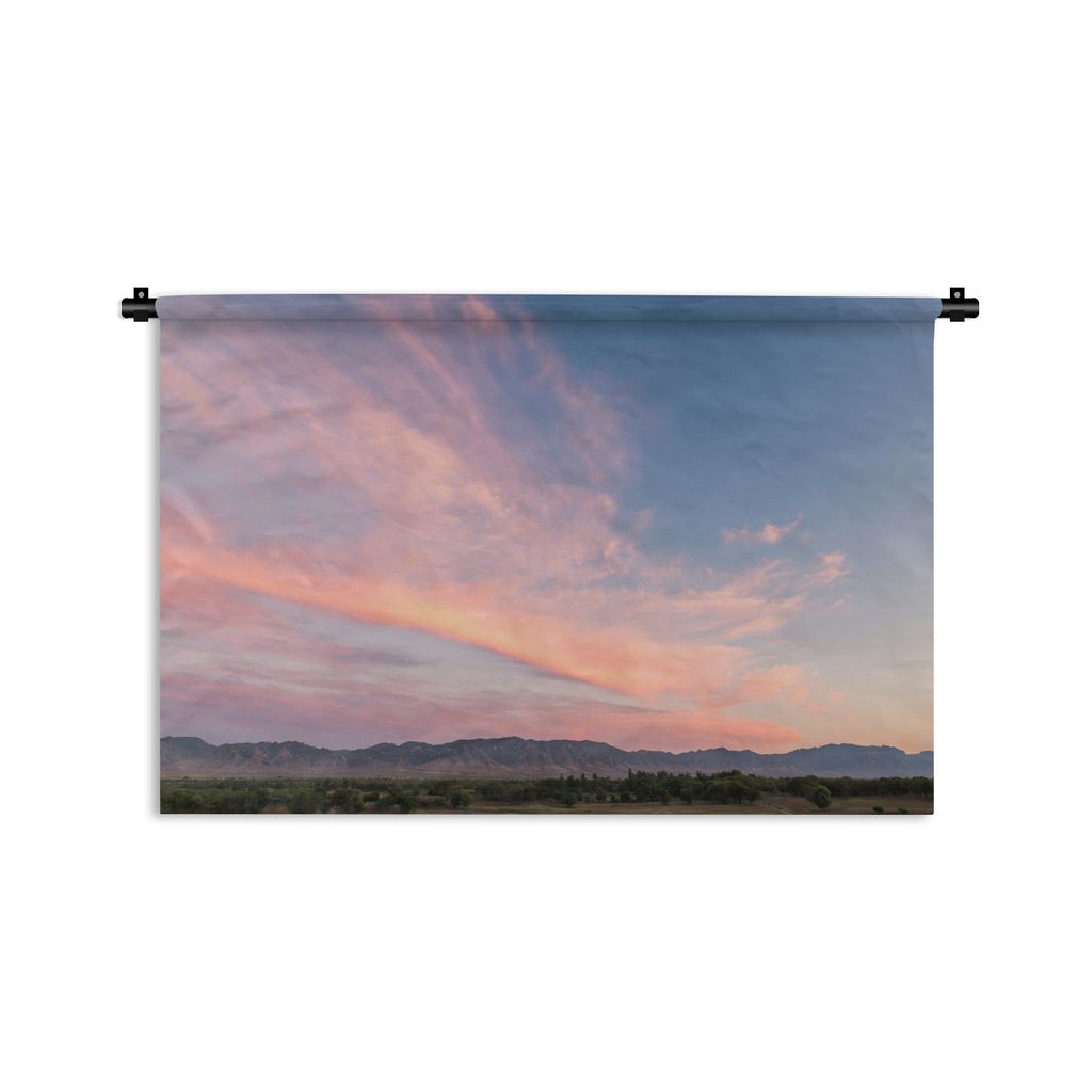 Wandteppich Wandbehang Pastellfarbene Wolken am Himmel 90x60 cm Tapisserie Dekoration Wandtuch