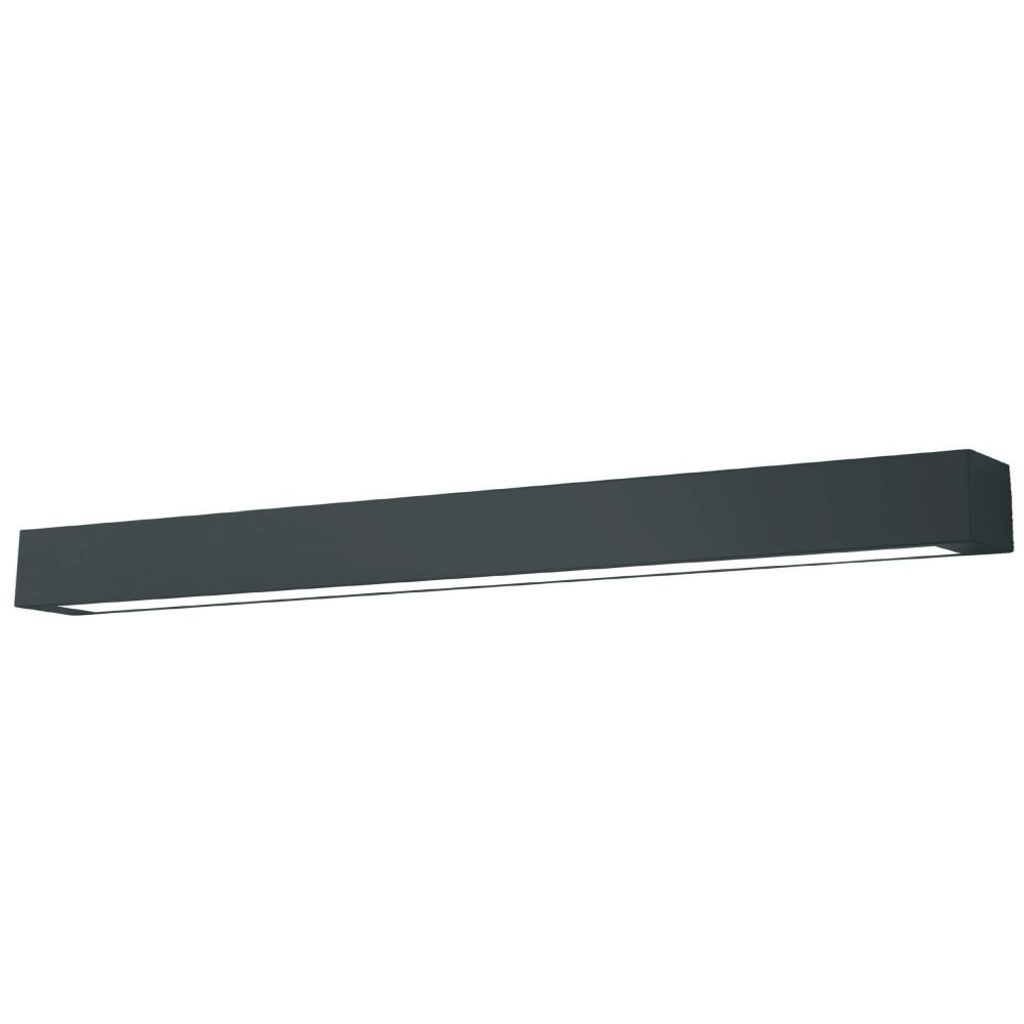 Moderne badkamervloerlamp boven de spiegel, zwart, lineair Productafbeelding 