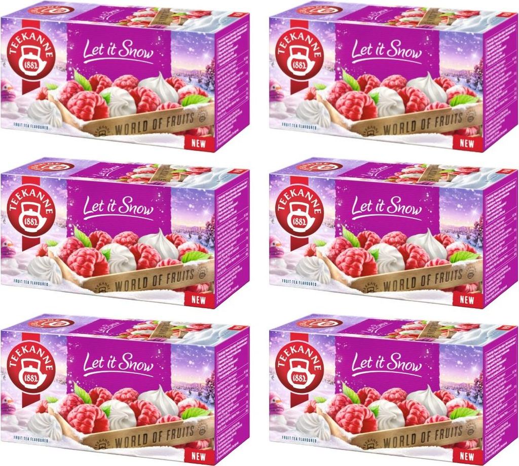 Teekanne Früchtetee Baiser Himbeere 6x 20 Teebeutel - Wintertee - Tee im Beutel