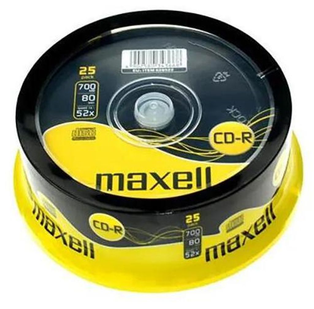 Maxell CD-R 700MB, 52x, CD-R, 120 mm, 700 MB, 25 Stück(e) Produktbild 