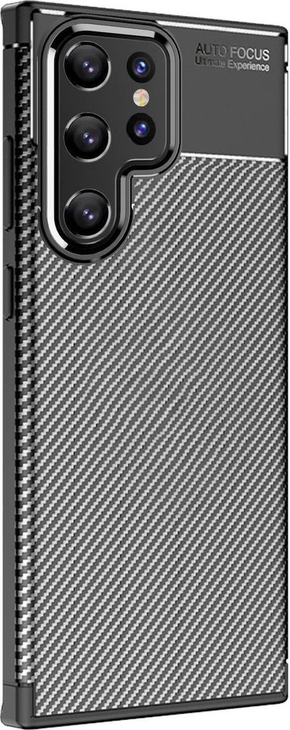 Handy Hülle für Samsung Galaxy S22 Ultra Carbon Look Cover Case Schutzhülle Farbe: Schwarz