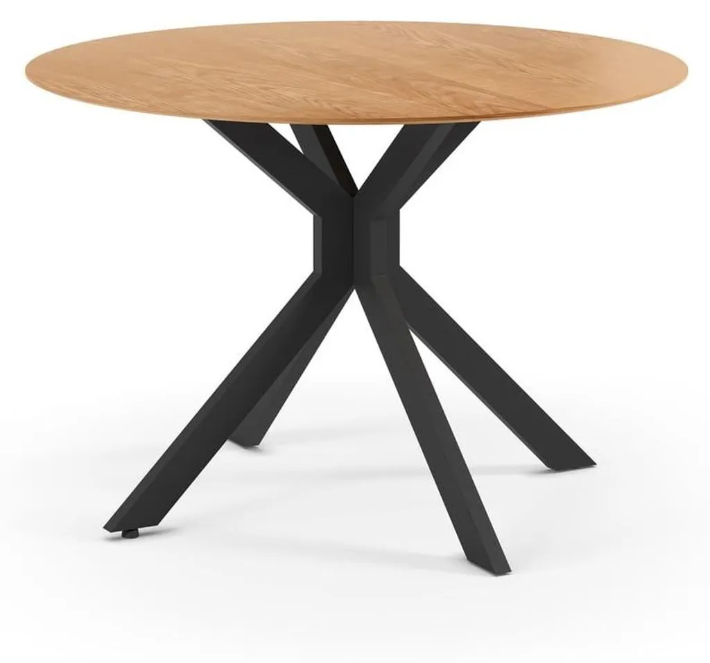 Table à manger ronde gain de place style industriel NELLY 110cm
