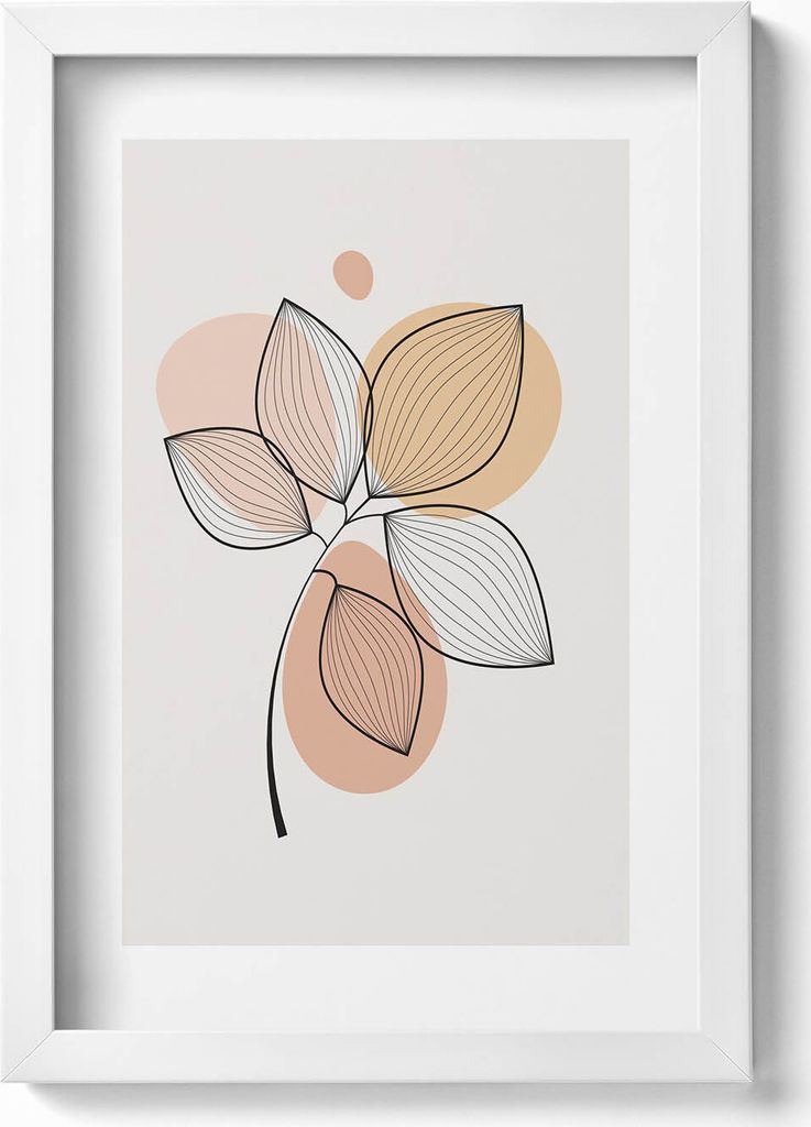 Gerahmtes Kunstwerk– Wandbild mit Rahmen – Gerahmtes Bild – Wanddekoration – 20x30 cm – Weiß