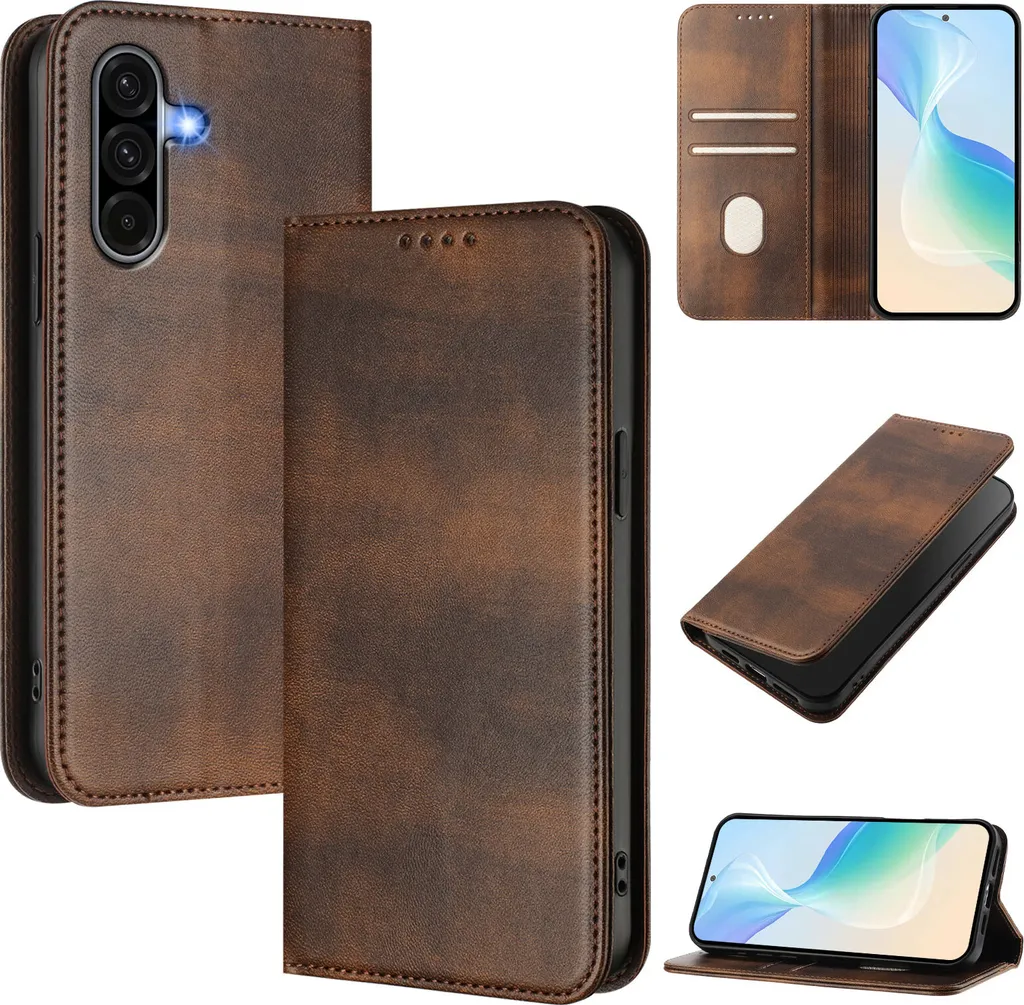 Custodia Samsung A36 5G Marrone Vintage: Style & RFID Safety