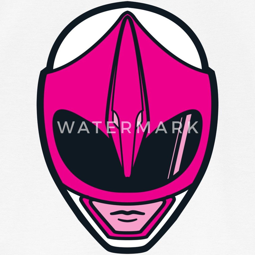 Spreadshirt Power Rangers Pinker Ranger Helm Kinder T-Shirt, 110/116 (5-6 Jahre), Weiß