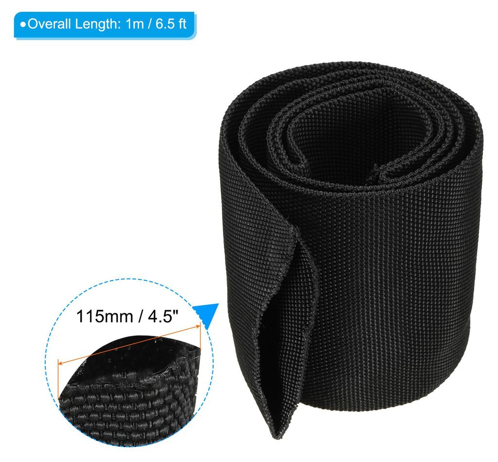 4.5" ID 3.3FT Nylon Protective Hose Sleeve, Cable Cover Sheath Protection for Welding Tig Torch Hydraulic Hose, Black