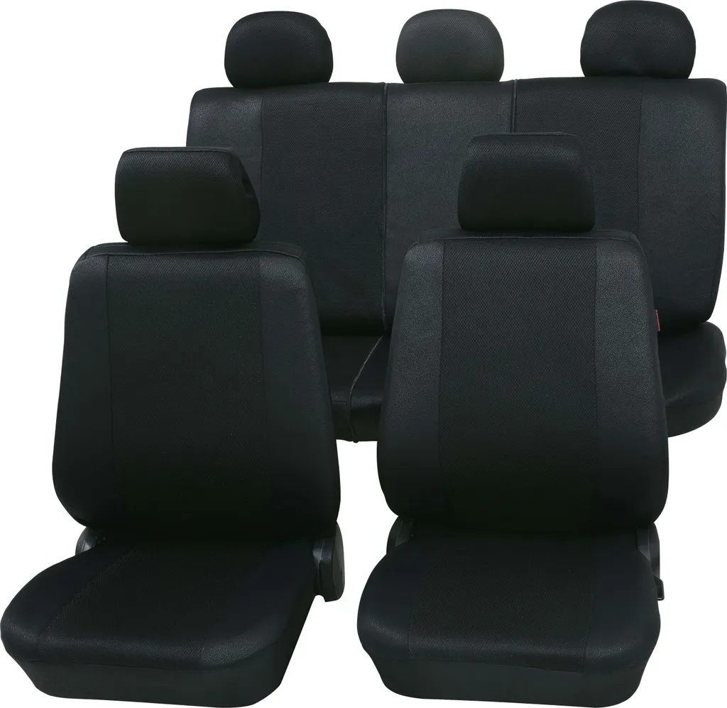 Coprisedili Auto PETEX Sydney 11 Pezzi - Nero Universali per Airbag