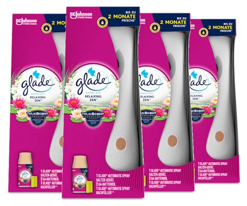 Glade (Brise) Automatic Spray Nachfüller, Raumduft, Lang Anhaltender Geruchsentferner, Duftspray für Zuhause, Relaxing Zen, 4er Pack (4 x 269 ml)