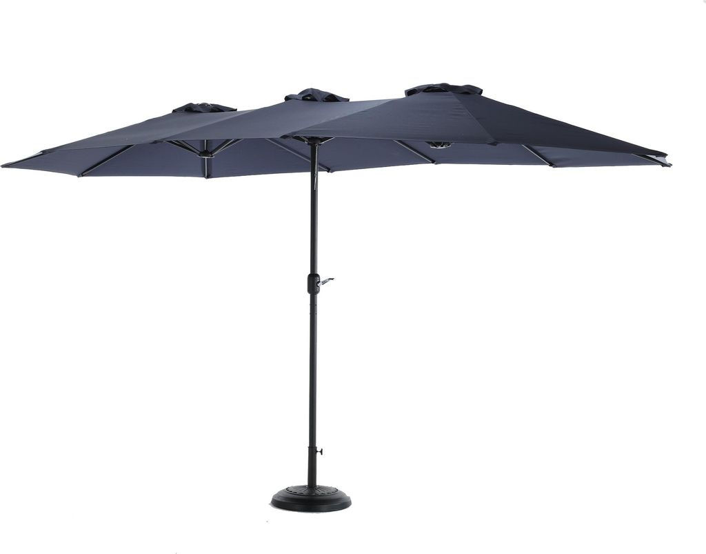 14,8 Fuß großer, doppelseitiger Outdoor-Sonnenschirm, rechteckig, mit Kurbel (ohne Sockel)