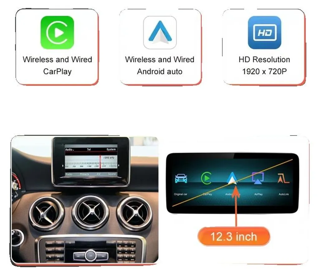 Écran Multimédia CarPlay sans Fil pour Mercedes GLA A CLA 2012-2015