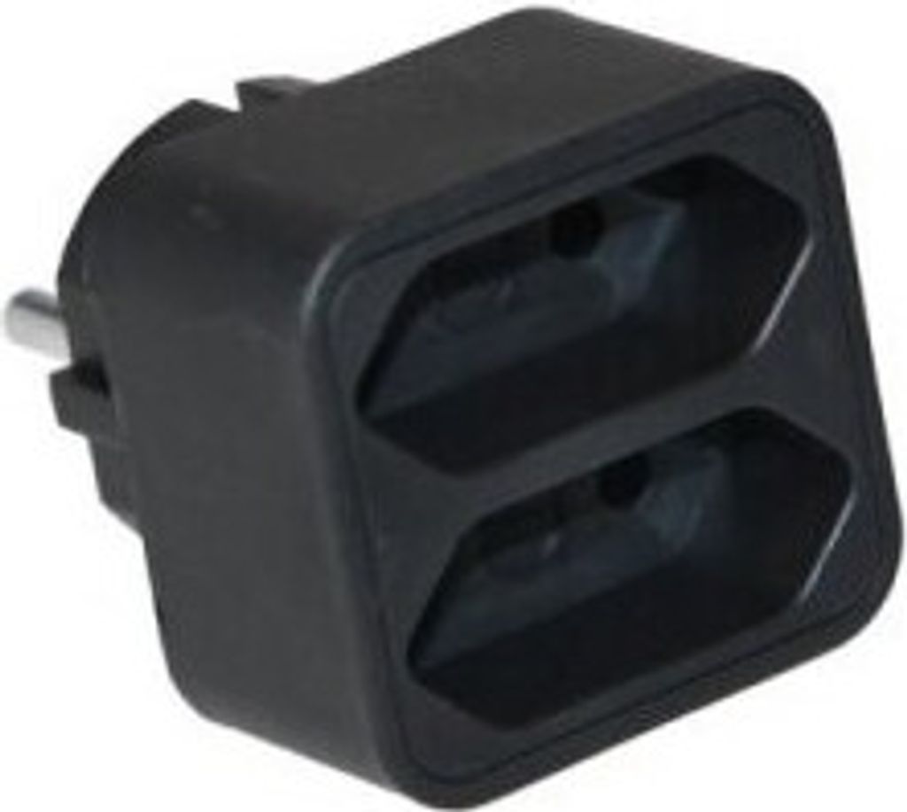 GOOBAY Euro-Zweifachstecker NK 002, schwarz Produktbild 