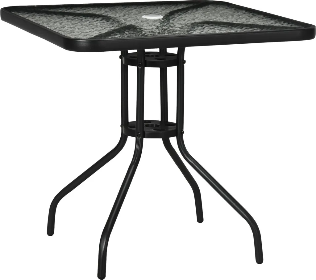 Table de Camping et Patio en Métal 76x76 cm pour Repas en Extérieur