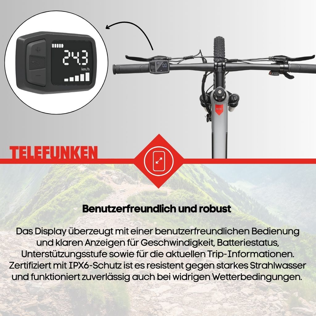 Telefunken MTB E-Bike Mountainbike für Herren und Damen | Produktbild 10