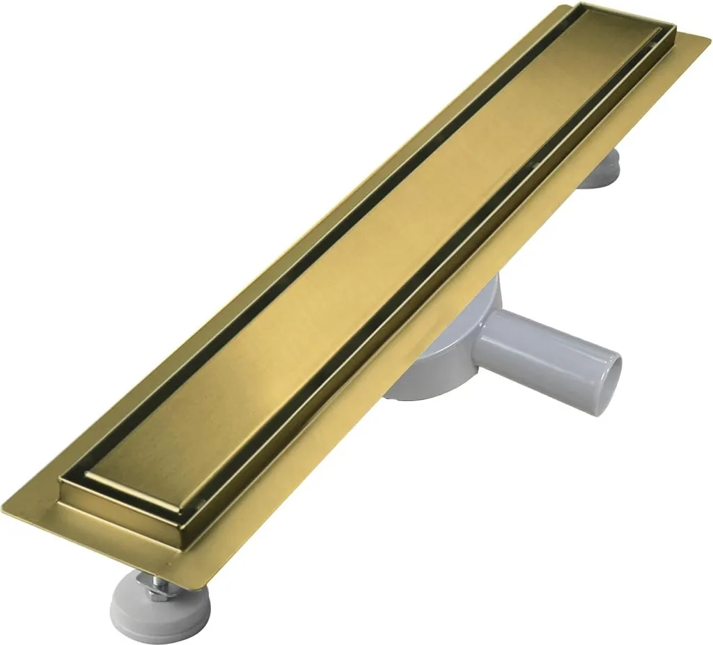 Scarico Doccia Sunrik Rynna Gold 110 cm Sifone 360° | Acciaio Inox