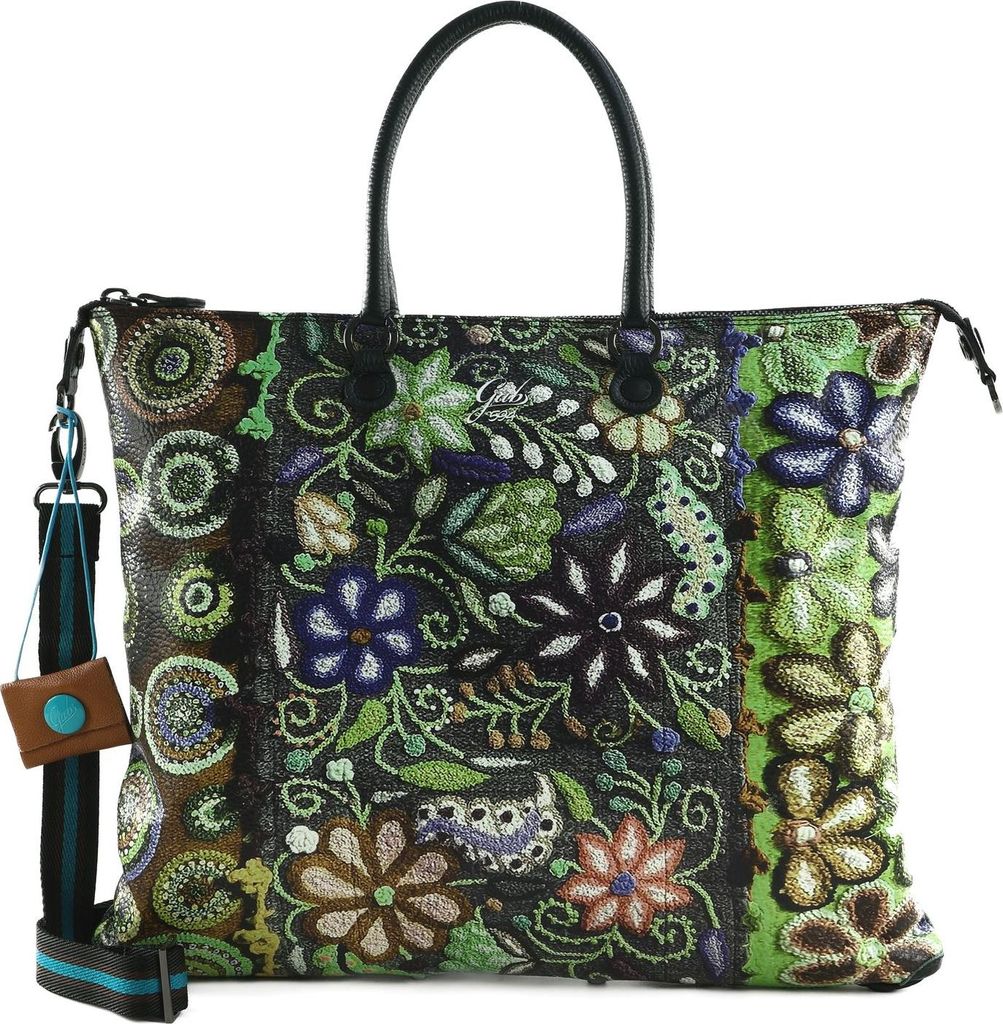 Gabs Schultertasche G3 Plus Tote Bag Ricamo Fiore Verde mehrfarbig