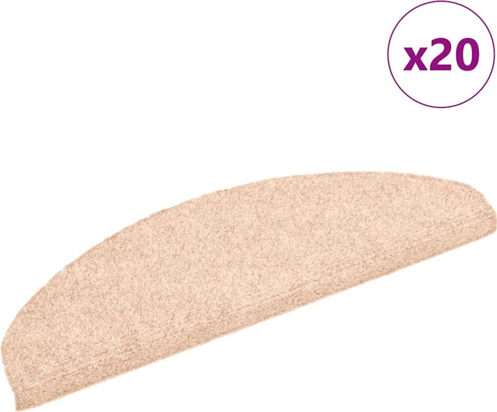 Stufenmatten Selbstklebend 20 Stk. 65x21x4 cm Hellbraun Halbrund Groß