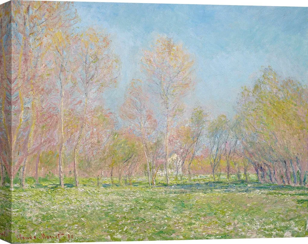 Riproduzione Monet Primavera a Giverny 1890 - Tela Premium 60x40