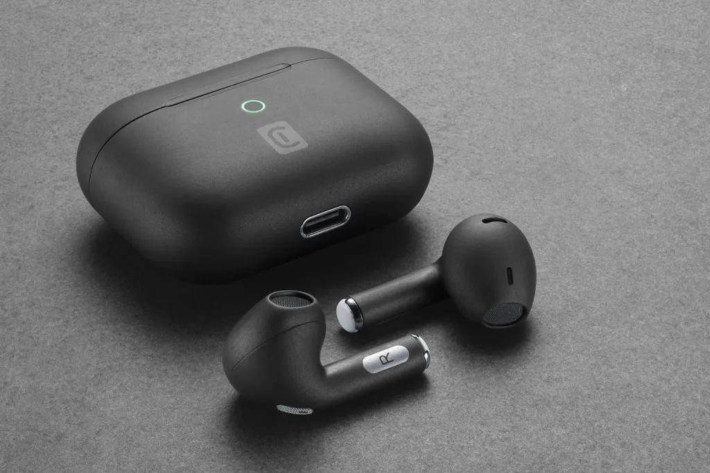 Écouteurs Bluetooth Crystal Cellularline TWS avec étui de charge Noir