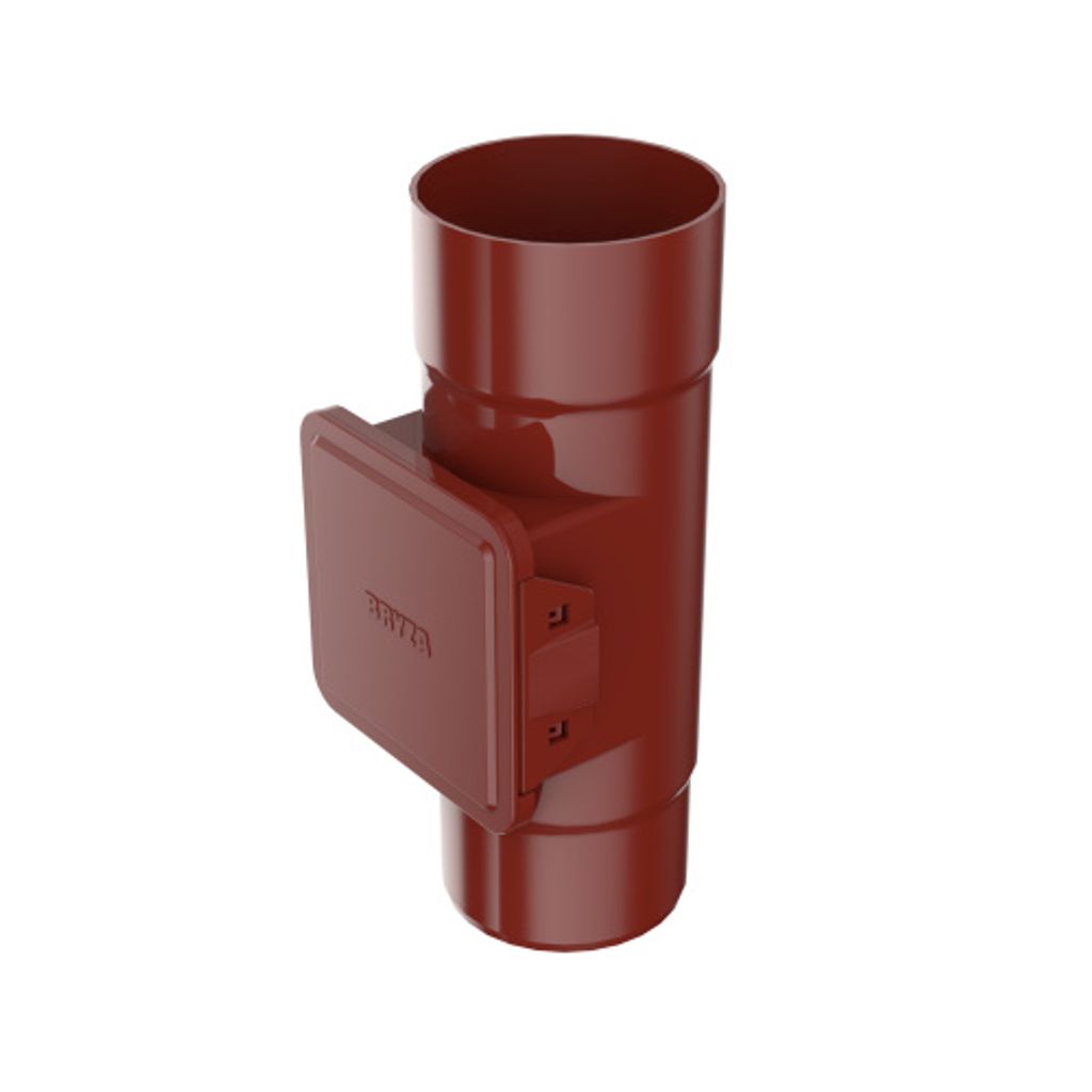 Laubfänger mit Tür für Kunststoffrinnen Ø 110 mm, Rot RAL 3011