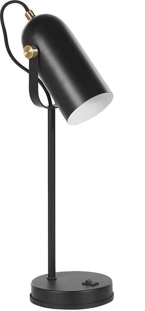 Luminaire métal noir 48 cm : solution d'éclairage rétro chic et stable