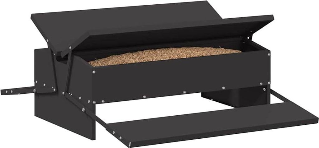 Stabli Hühnertretfeeder Schwarz 75 x 53 x 20,5cm Kaltgewalzter Stahl - DE143675 - Pferdefuttertröge