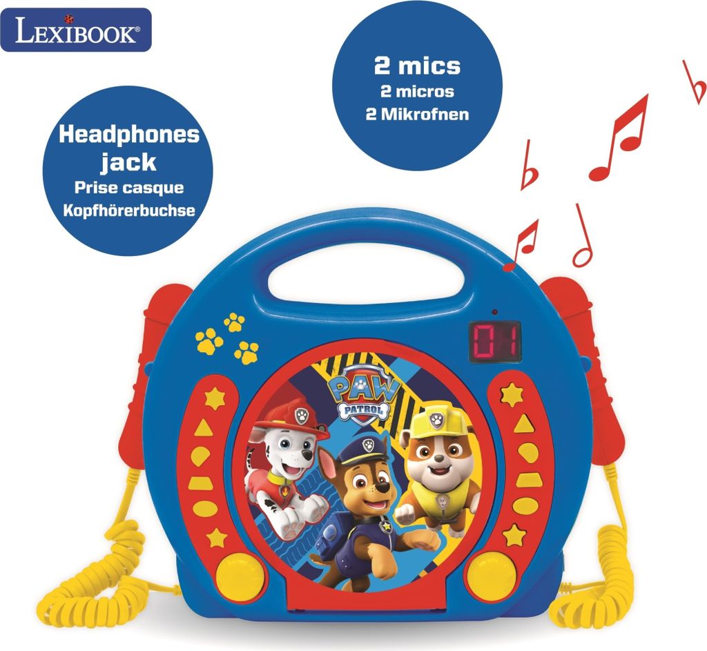 Lexibook Prenosný CD prehrávač so 2 mikrofónmi Labková Obrázok produktu 11