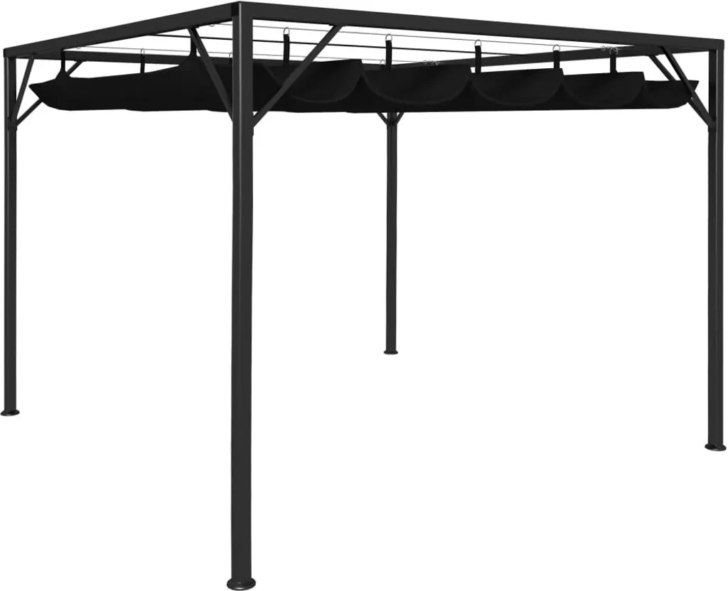 Protégez-vous du Soleil avec ce Pavillon 3x3m Anthracite à Toit Mobile