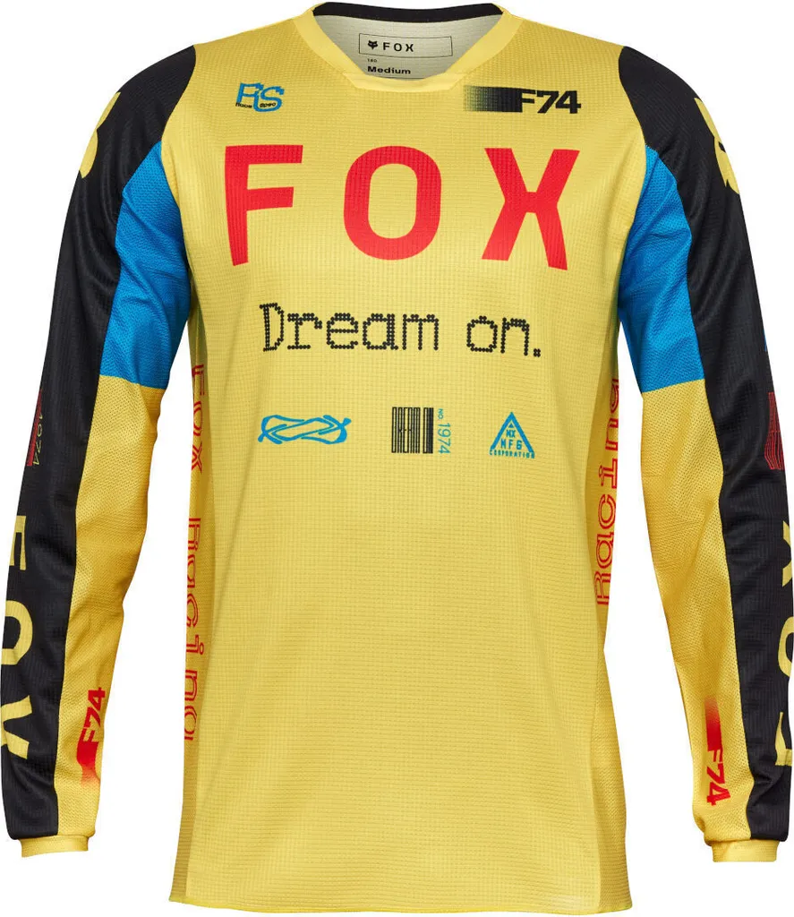 Maillot Fox 180 Race Spec Anti-Transpiration Jaune Bleu S Confort Motocross