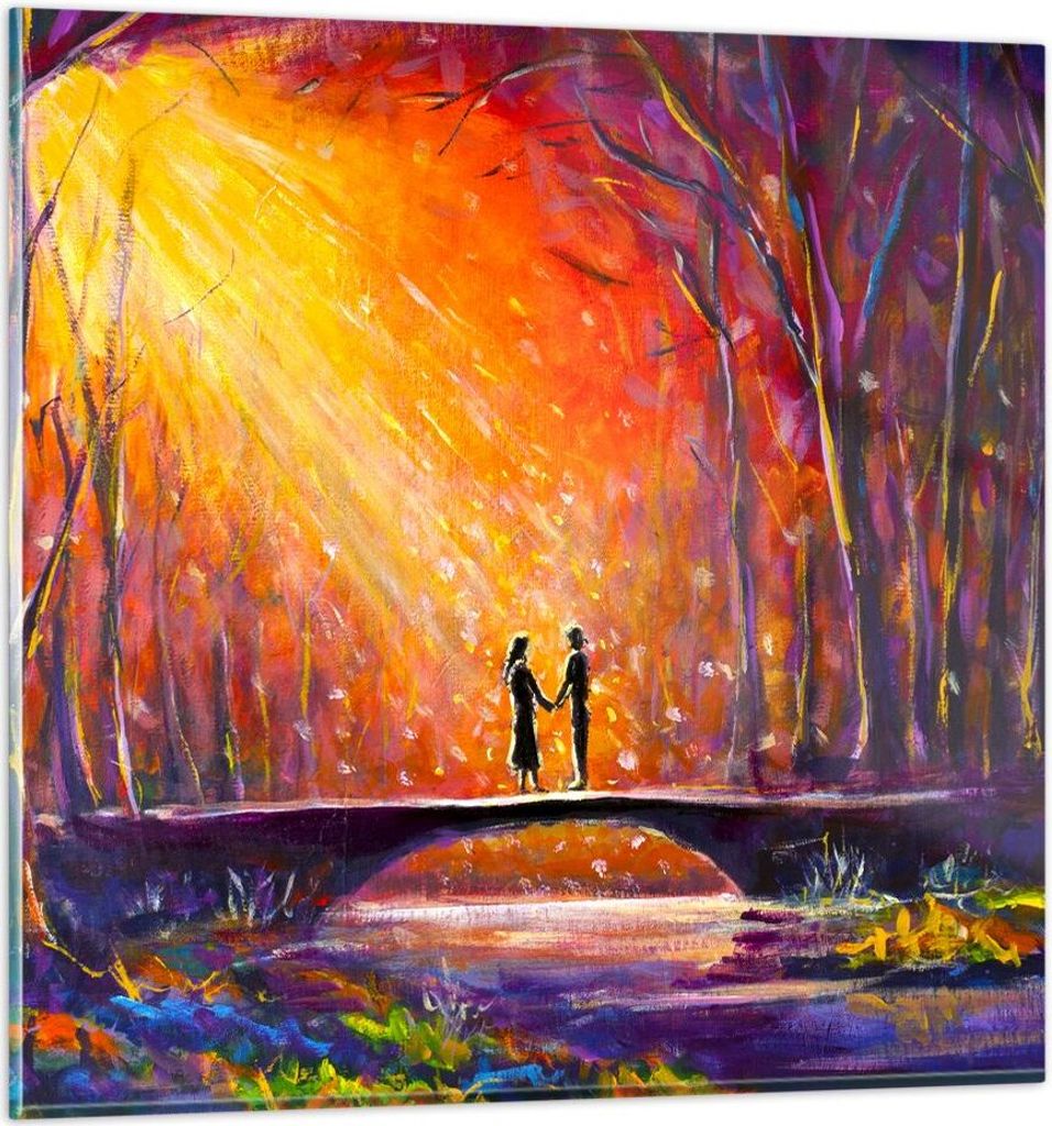 Bilder auf glas - Wald Baum Natur - 50x50cm - Glasbilder - Wandbilder - Kunstdruck - zum Aufhängen bereit - Wanddekoration aus Glas - Glas Bilder ...